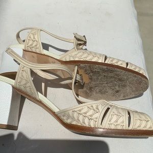 Fendi front buckle sandals